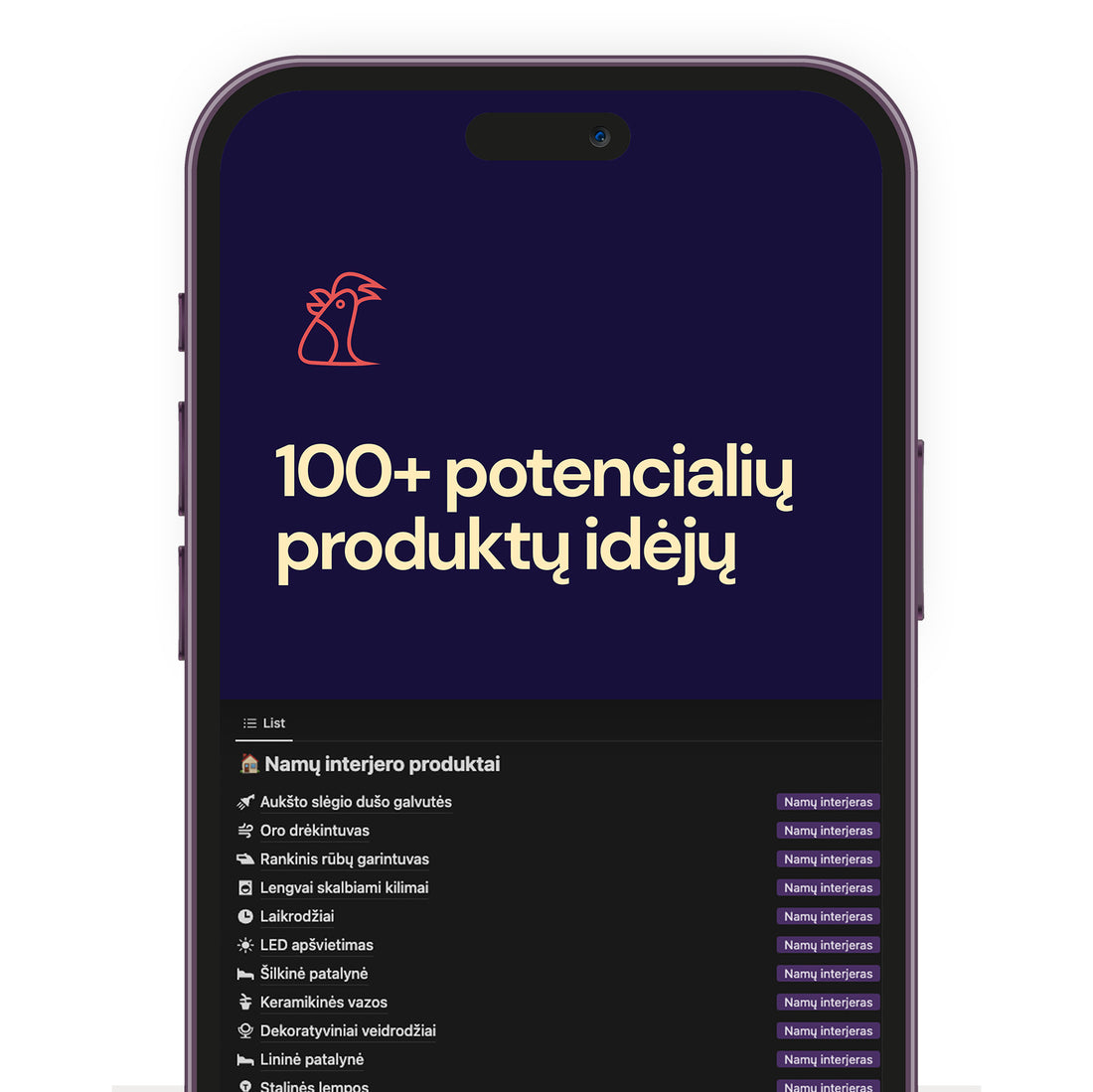 100+ potencialių produktų idėjų